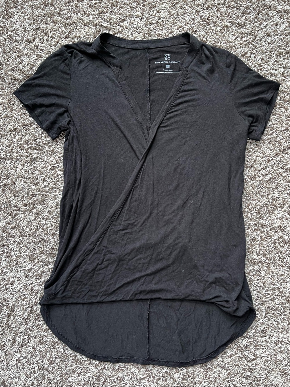 New York & Company Short Sleeve T Shirt Blouse